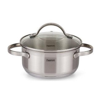 Каструля Fissman Luminosa 1.5л індукційна зі скляною кришкою Каструля Fissman Luminosa 1.5л індукційна зі скляною кришкою