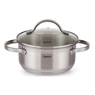 Каструля Fissman Luminosa 2.1л індукційна зі скляною кришкою Каструля Fissman Luminosa 2.1л індукційна зі скляною кришкою
